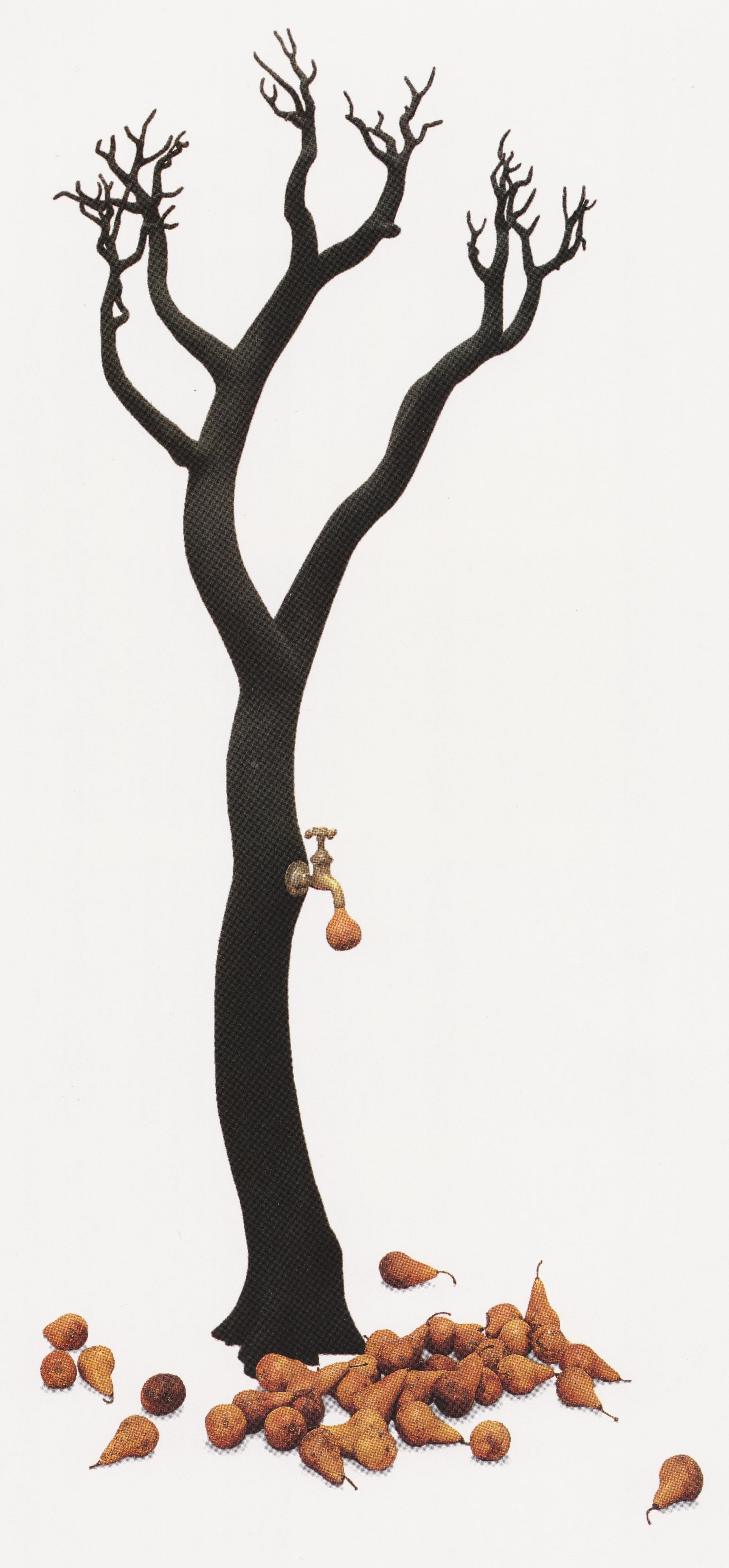 Walter Martin & Paloma Munoz, Fruits of the Wound, 1994, wood plaster brass and raw pigment, 80 x 40 x 40