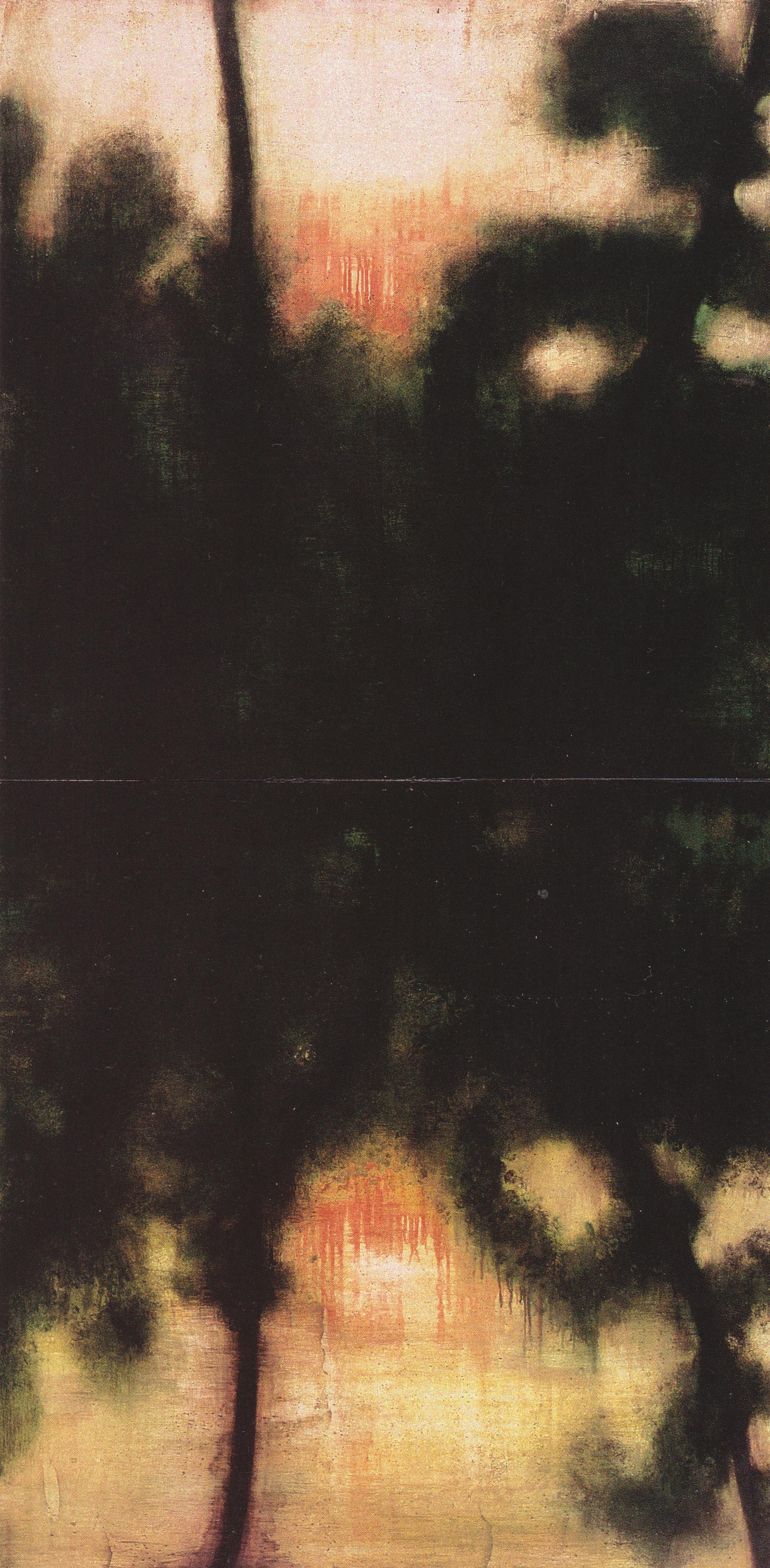 Katherine Bowling, Memorial, 1991, oil and spackle on wood, 96 x 48