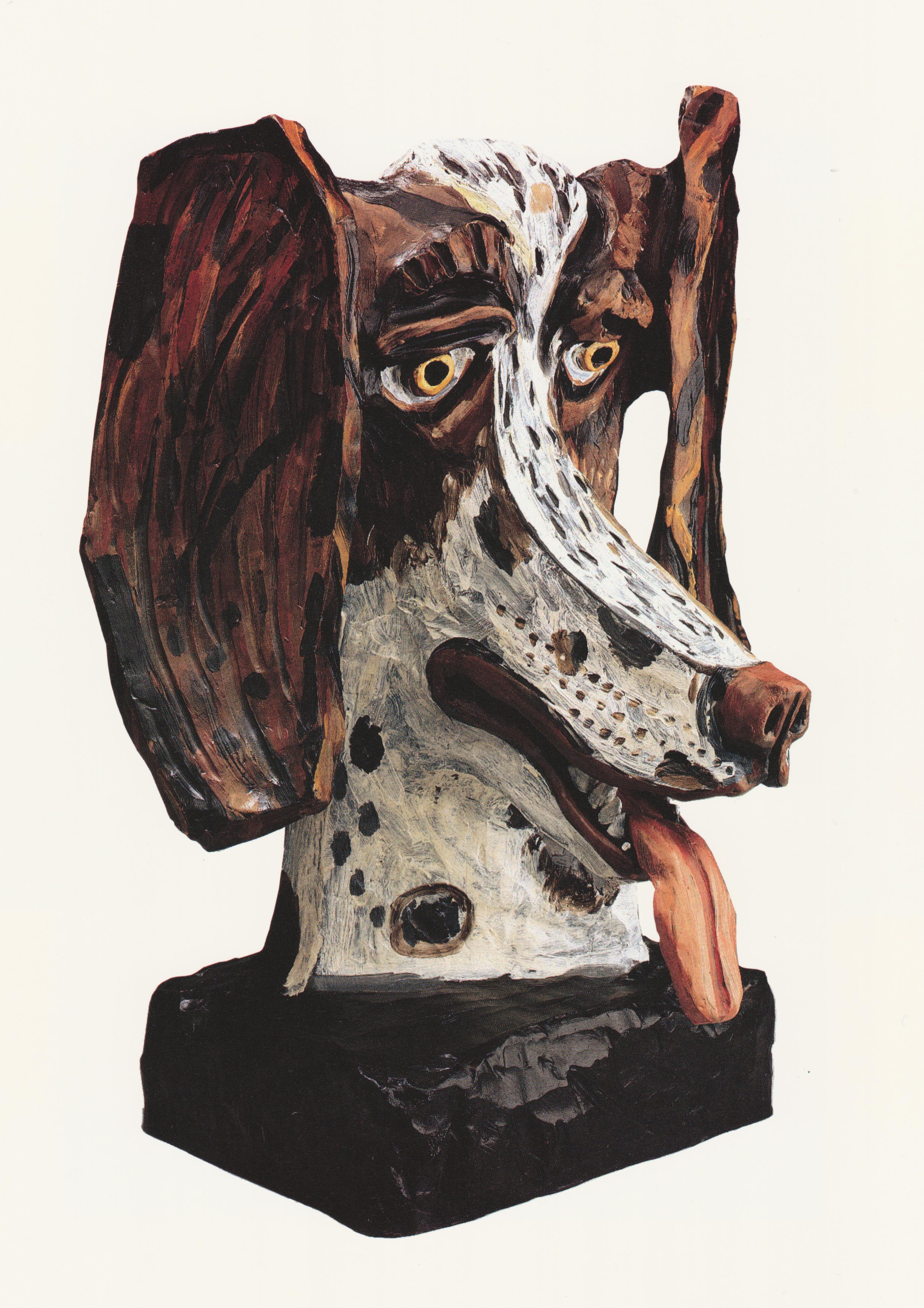 David Bates, Clovis Lee, 1991, Painted bronze 2:6, 27x21x17