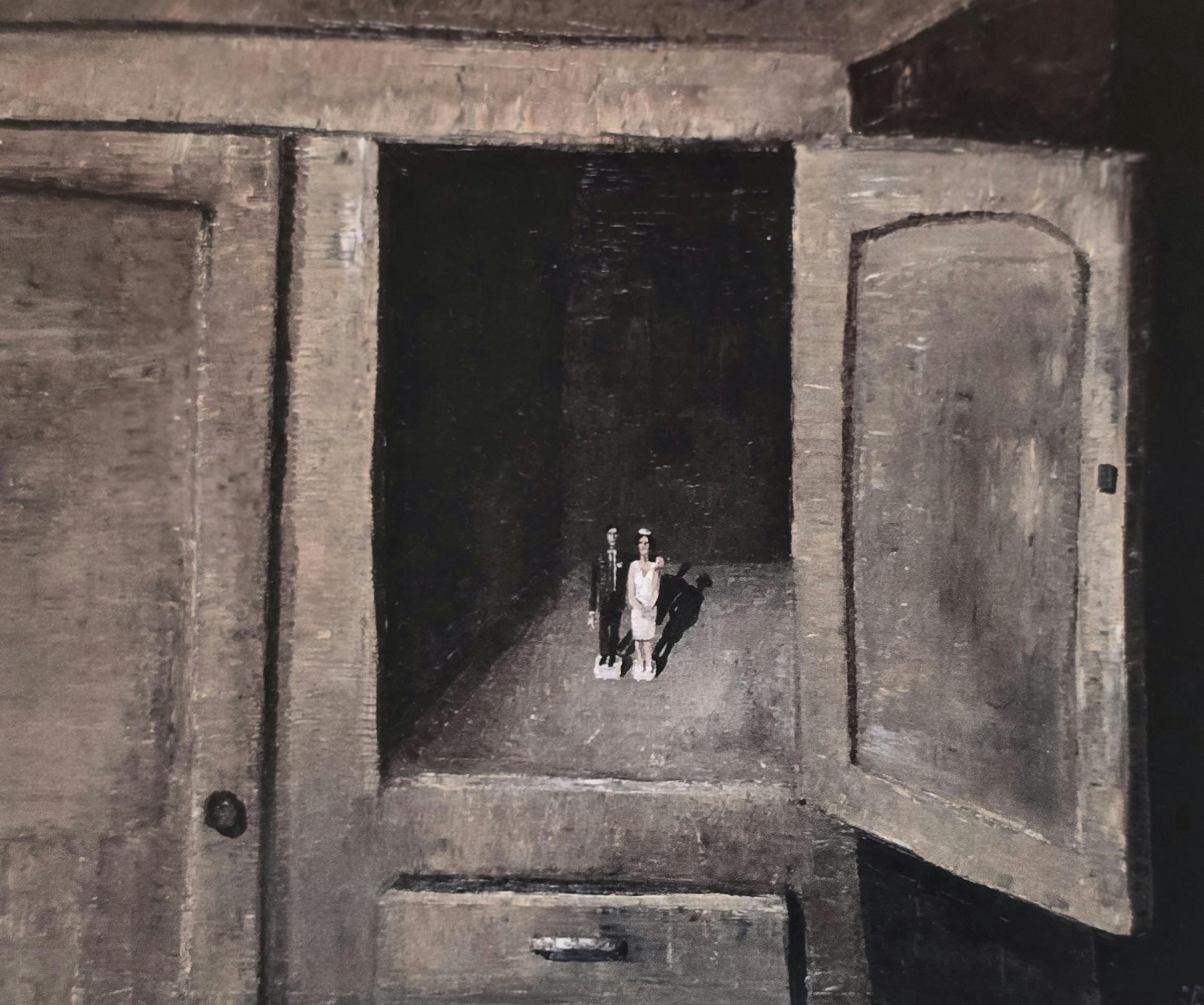 Ignacio Iturria, Matrimonio en el armario/Wedding couple in armoire, 1993, oil on canvas