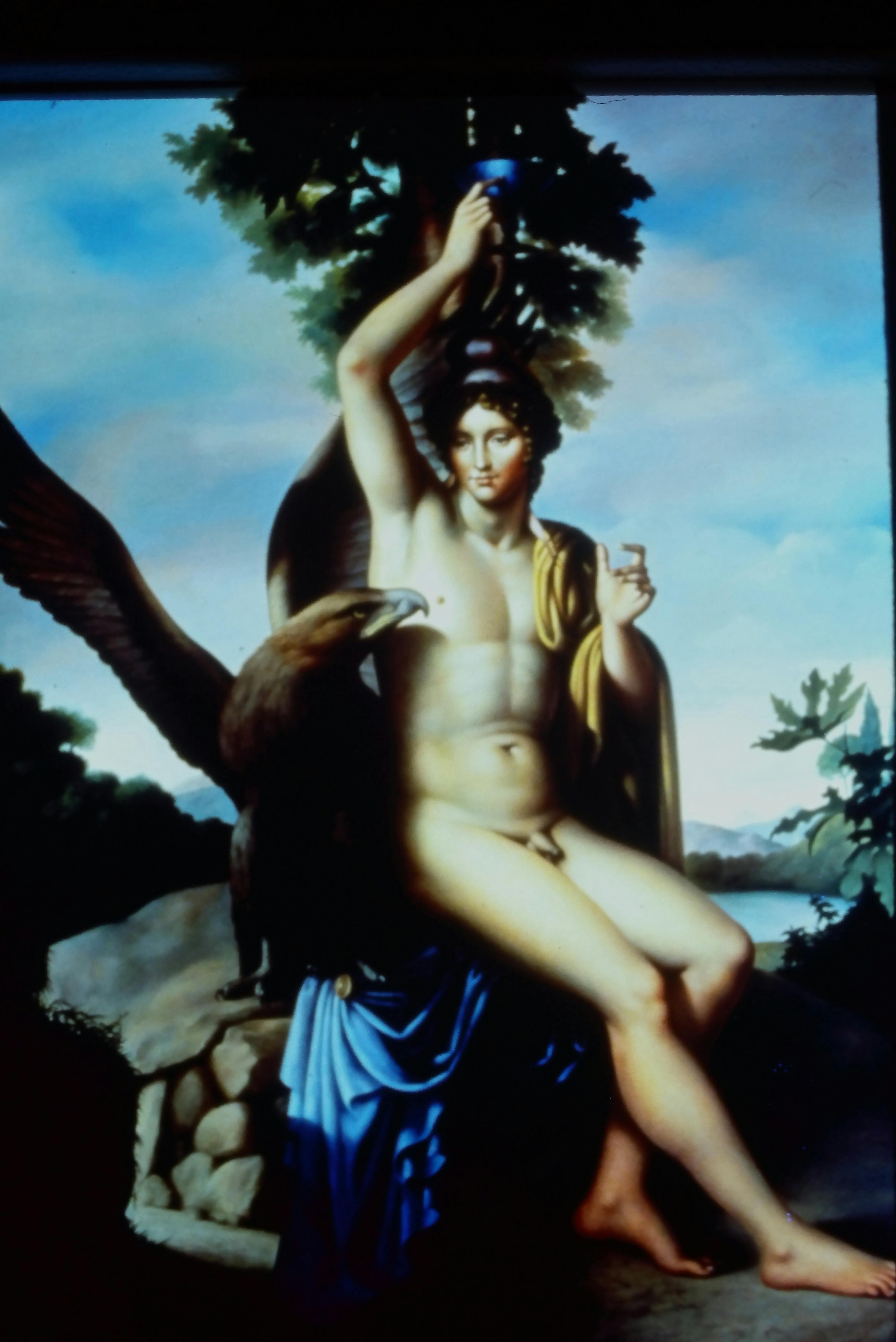 Carlo Maria Mariani, Ganimede and the Eagle of Zeus, 1978, oil on canvas, 70 x 53 inches