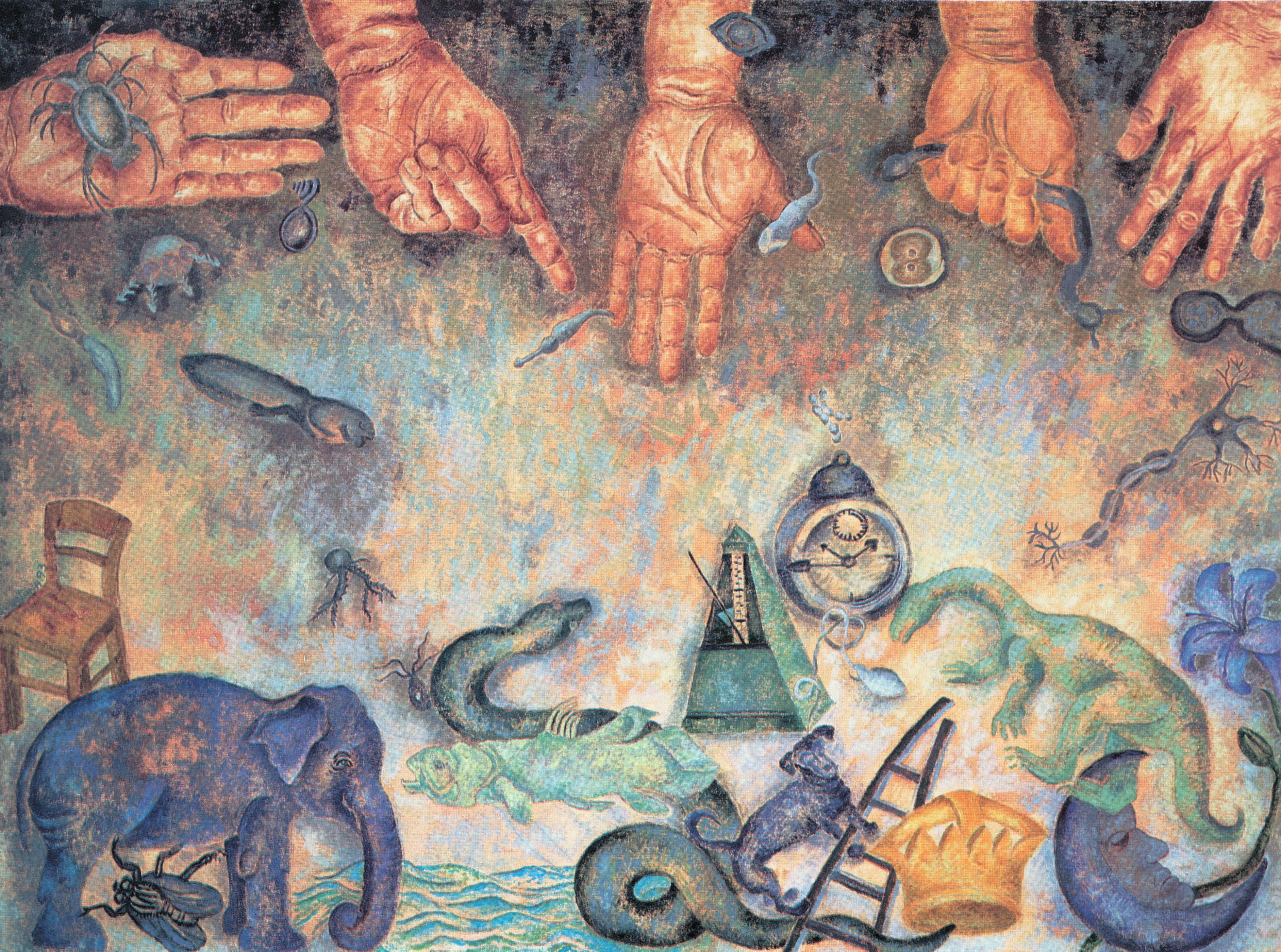 Georgina Quintana, Ordenamiento_ Arrangement, 1993, oil on canvas, 35 x 48 inches