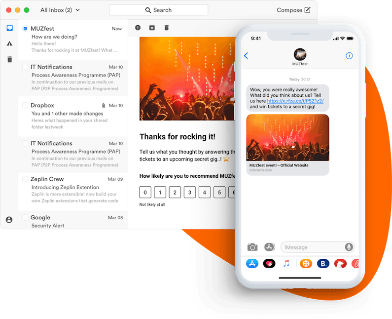 NPS Email and SMS campaign examples