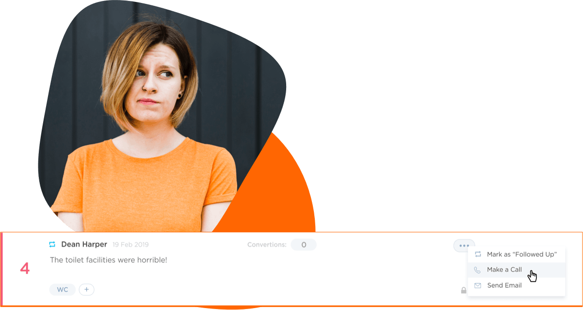 Unhappy customer plus low NPS rating and comment of detractor