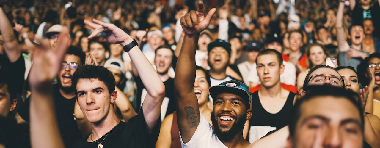 Crowd at event cheering