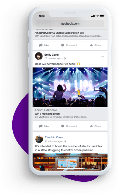 Customer influencer Facebook post