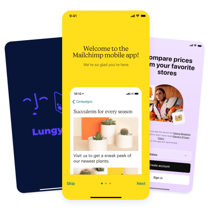Friday Design Inspiration: Klarna iOS, Mailchimp iOS and Lungy