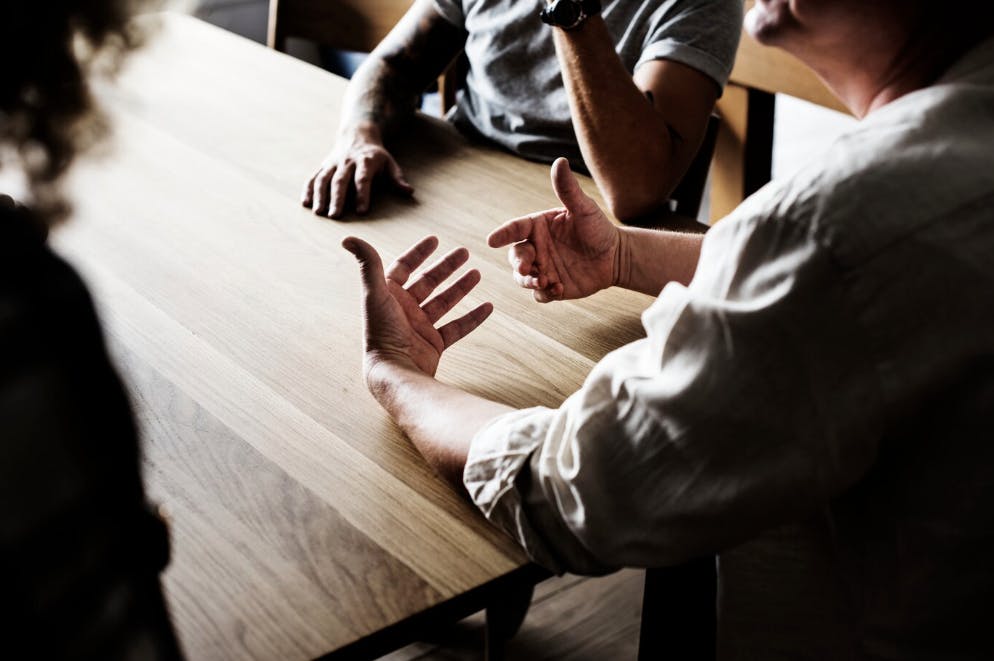 meeting at a table
