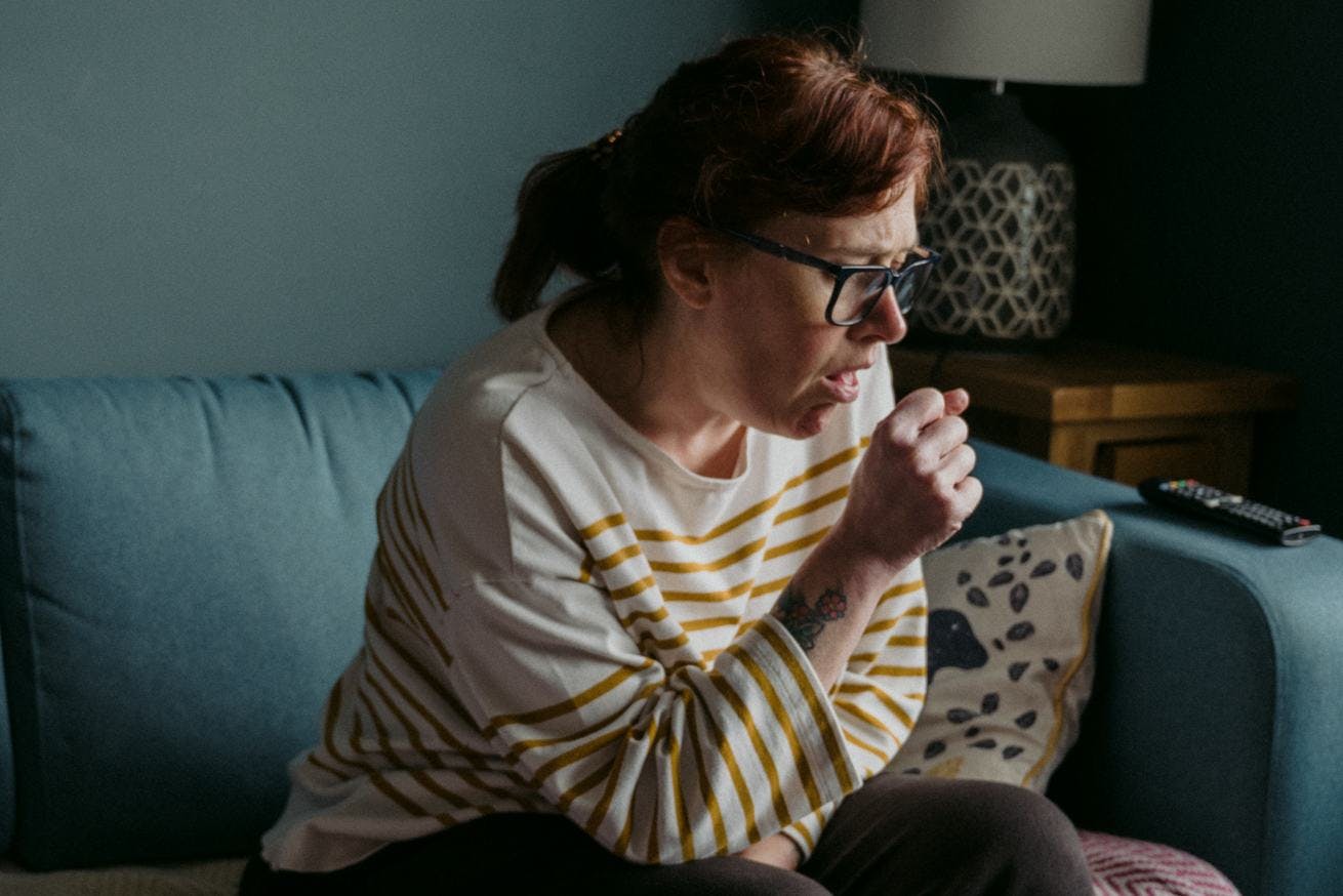 woman coughing