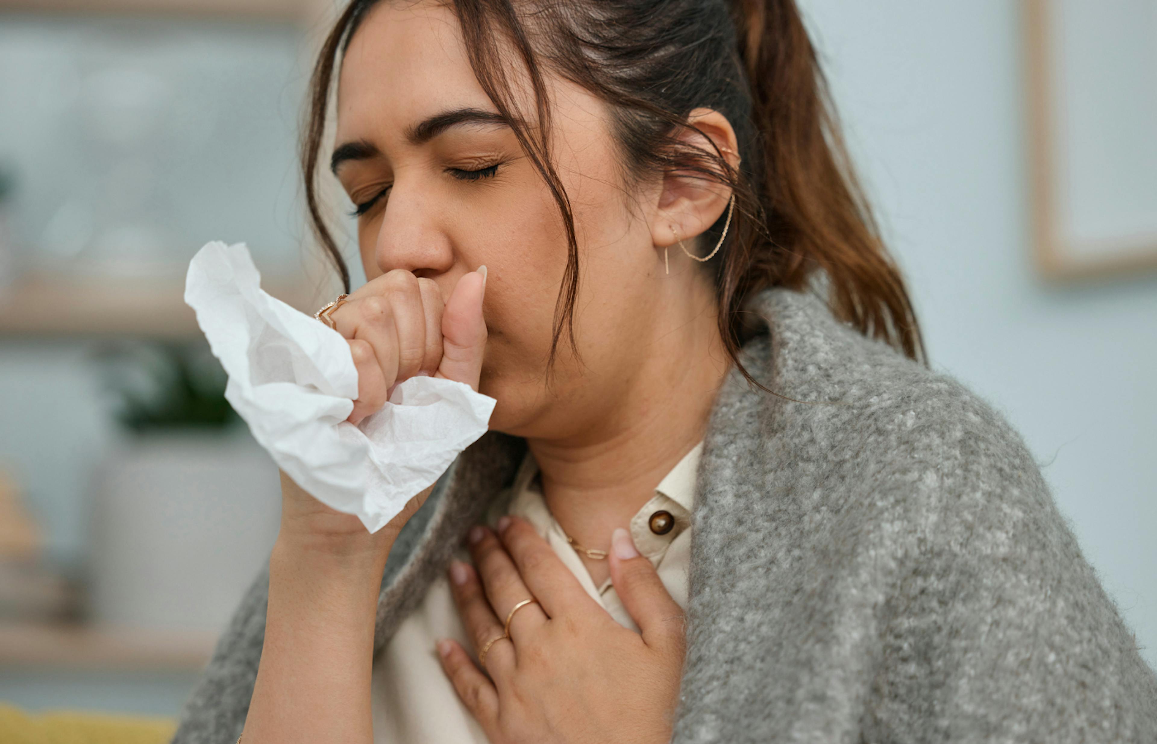 woman coughing