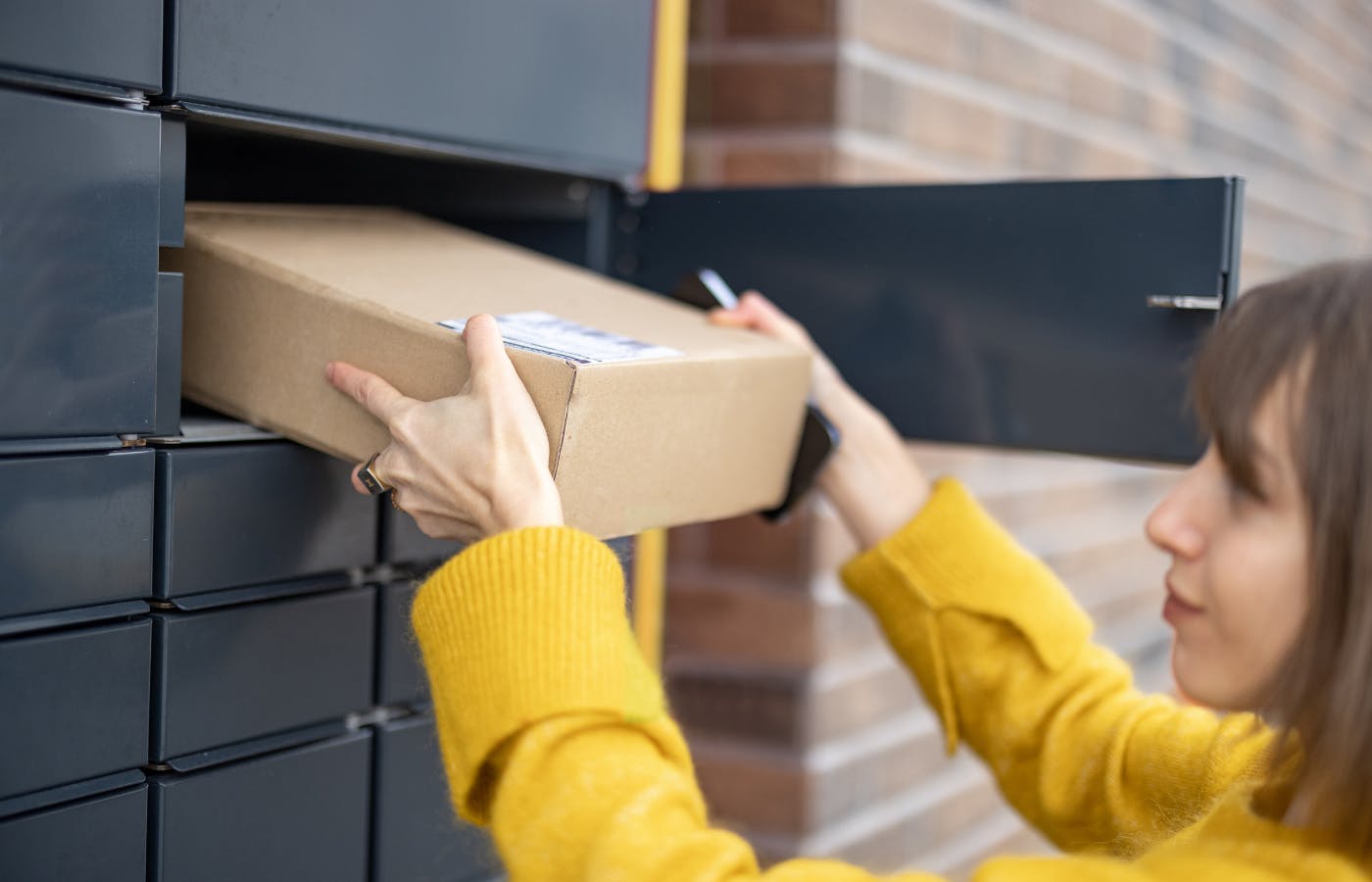woman collecting a parcel