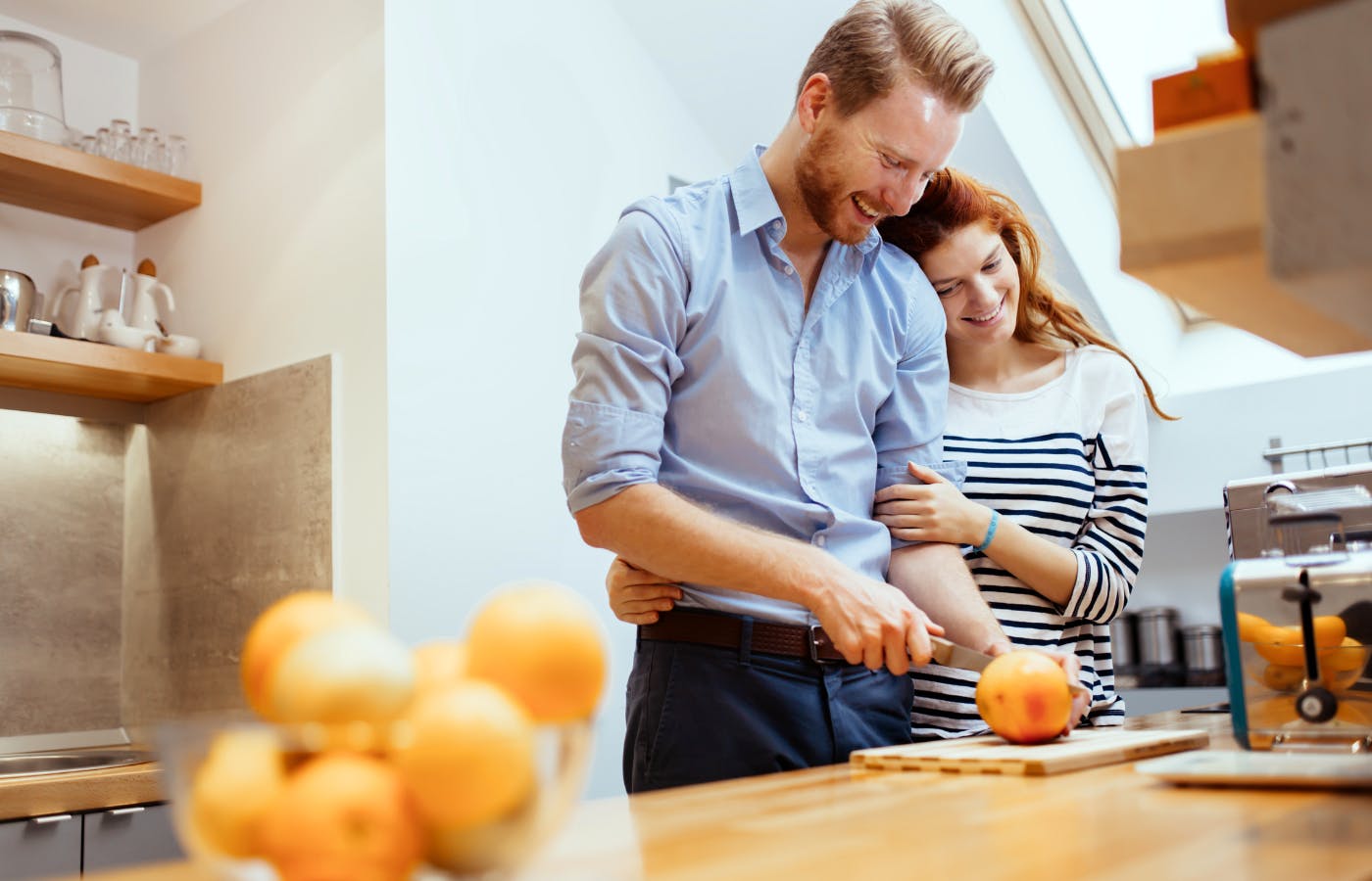 couple cooking at home