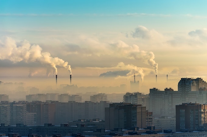 contaminated city skyline