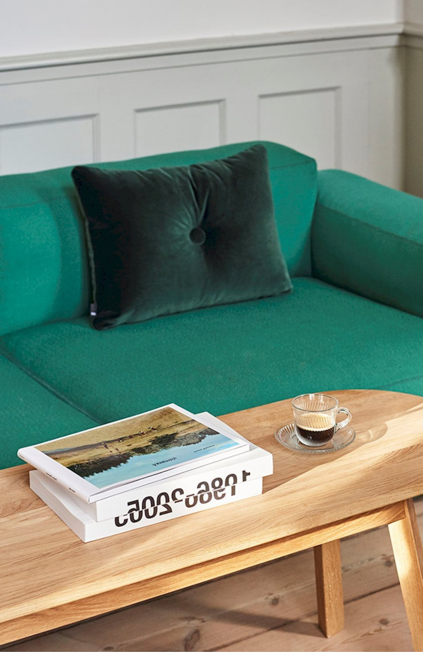green sofa