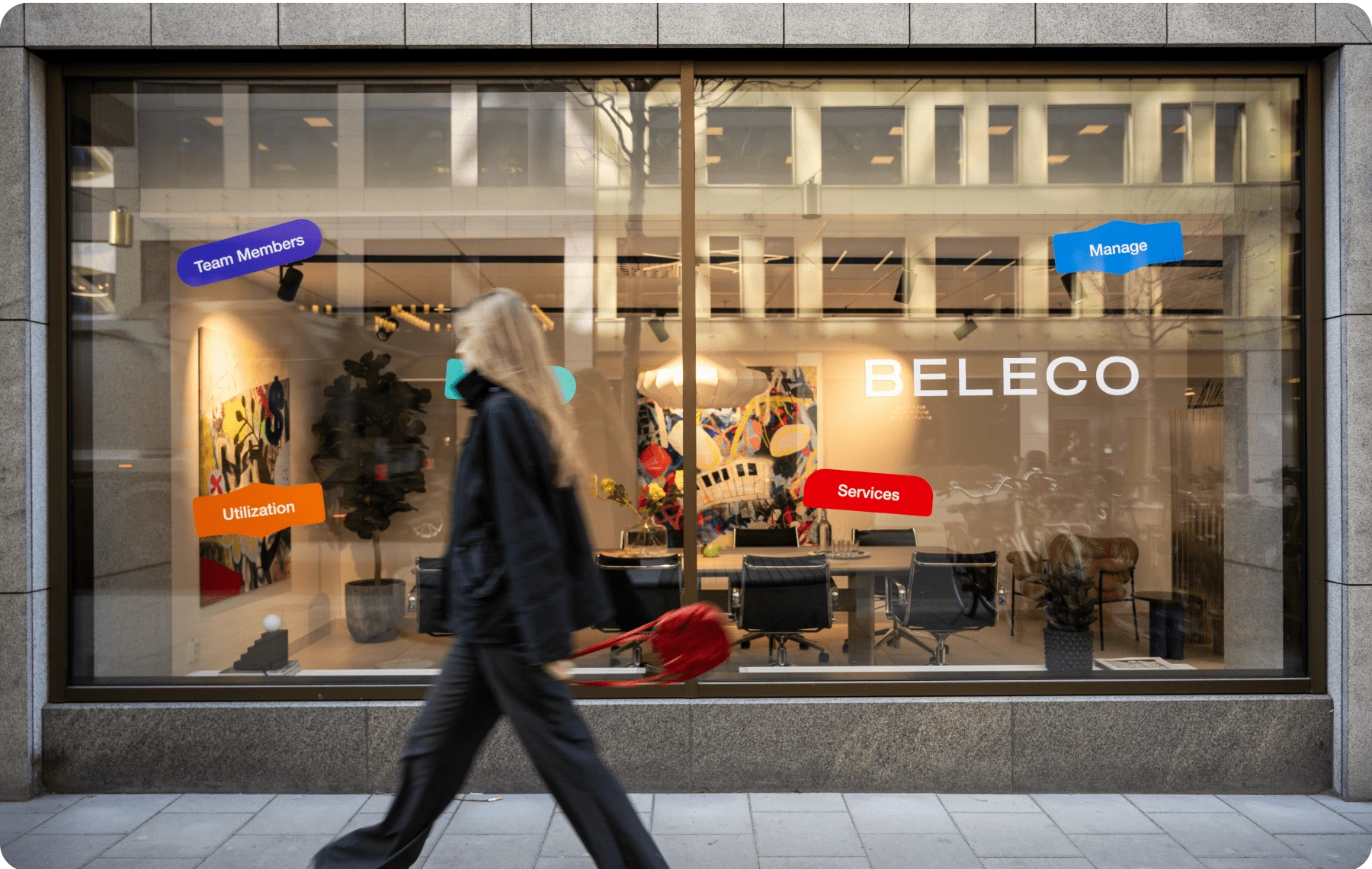 Visit Beleco’s showroom on Sveavägen 25 – explore flexible office solutions and talk directly with our experts