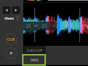 Track grid menu