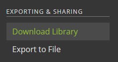 Rekordcloud Download Library menu
