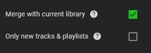 Merge on import or only new tracks