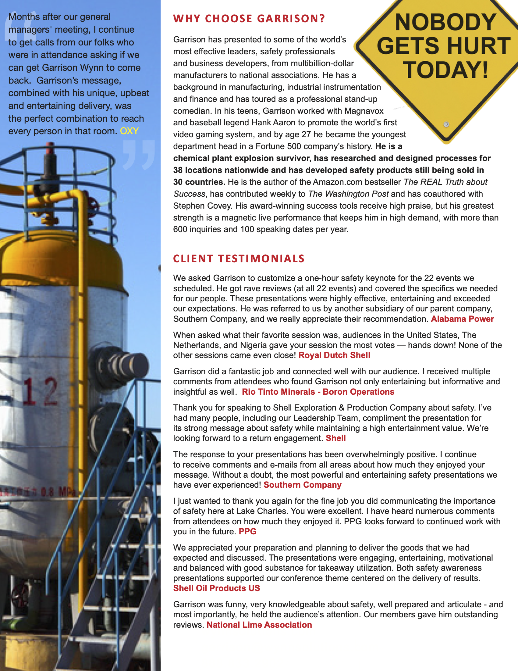 Garrison Wynn Influencing Safety