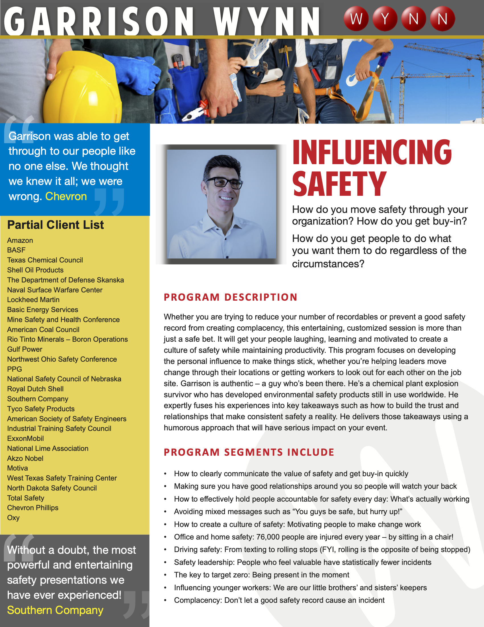 Garrison Wynn Influencing Safety