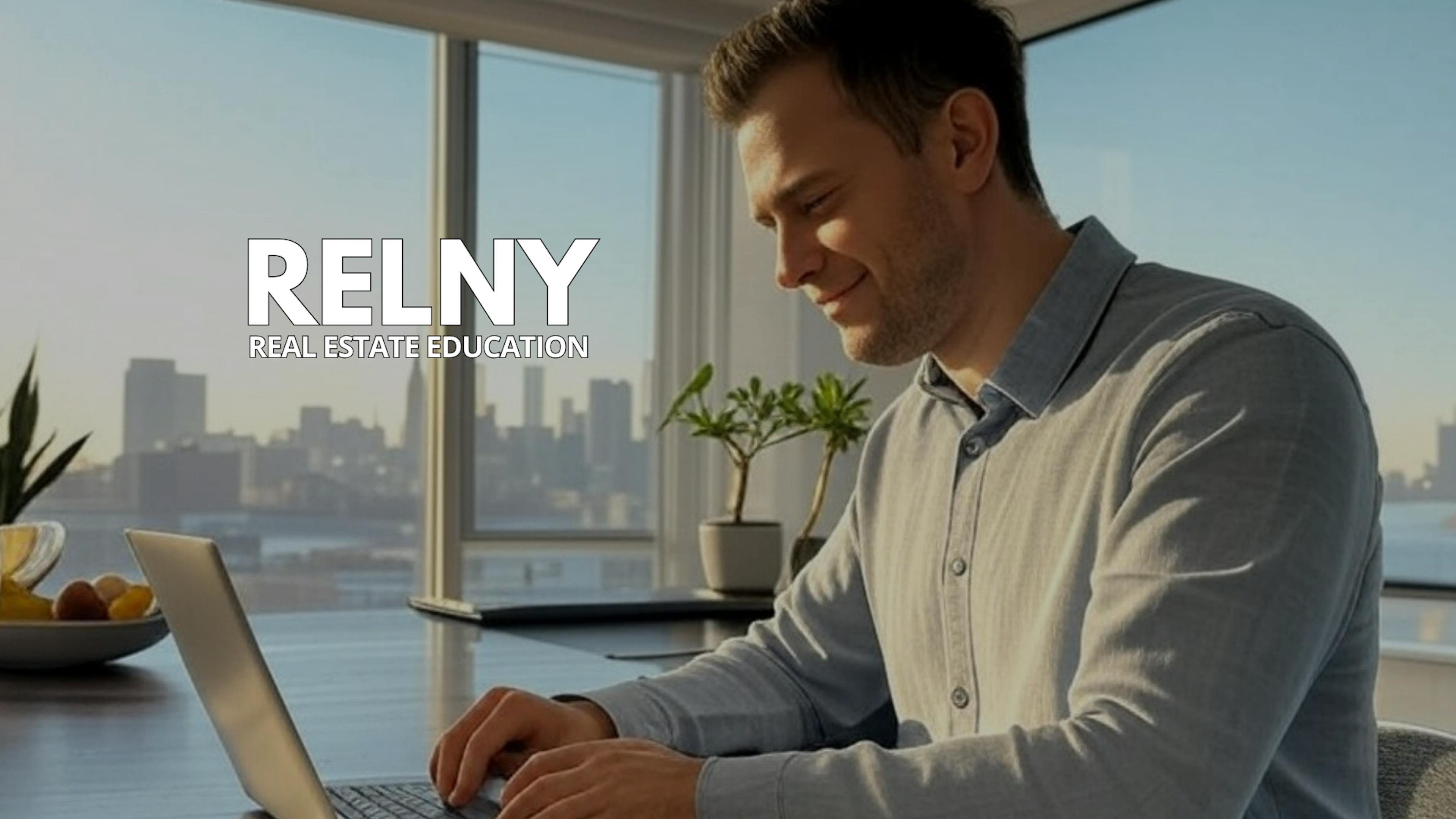 RELNY Real Estate Broker at Home Working