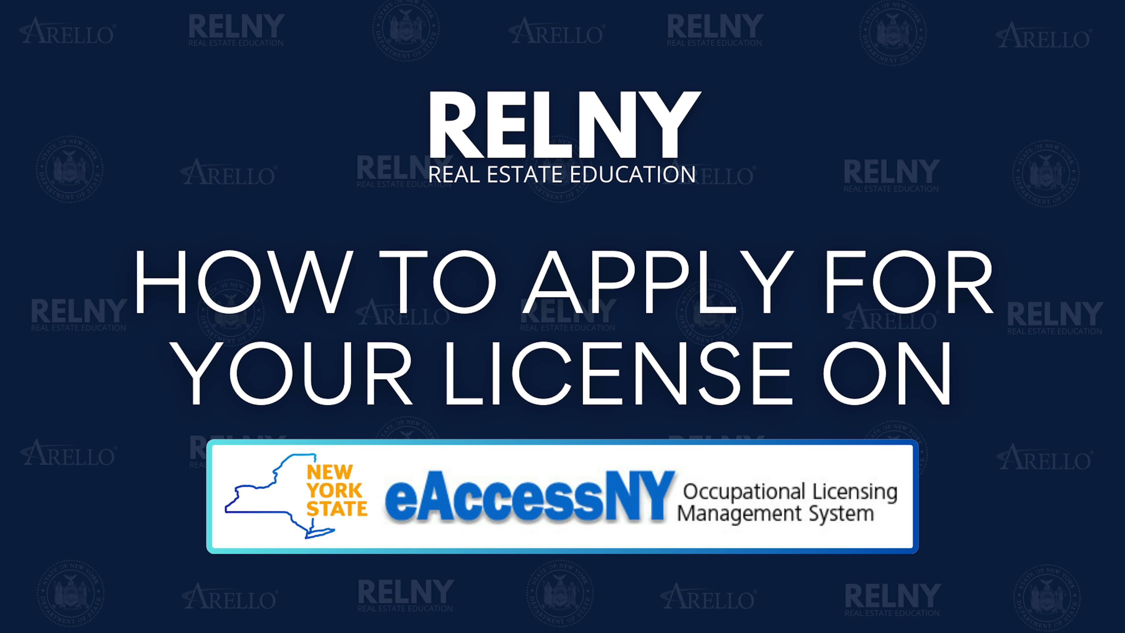 How to Apply for Your License on eAccessNY