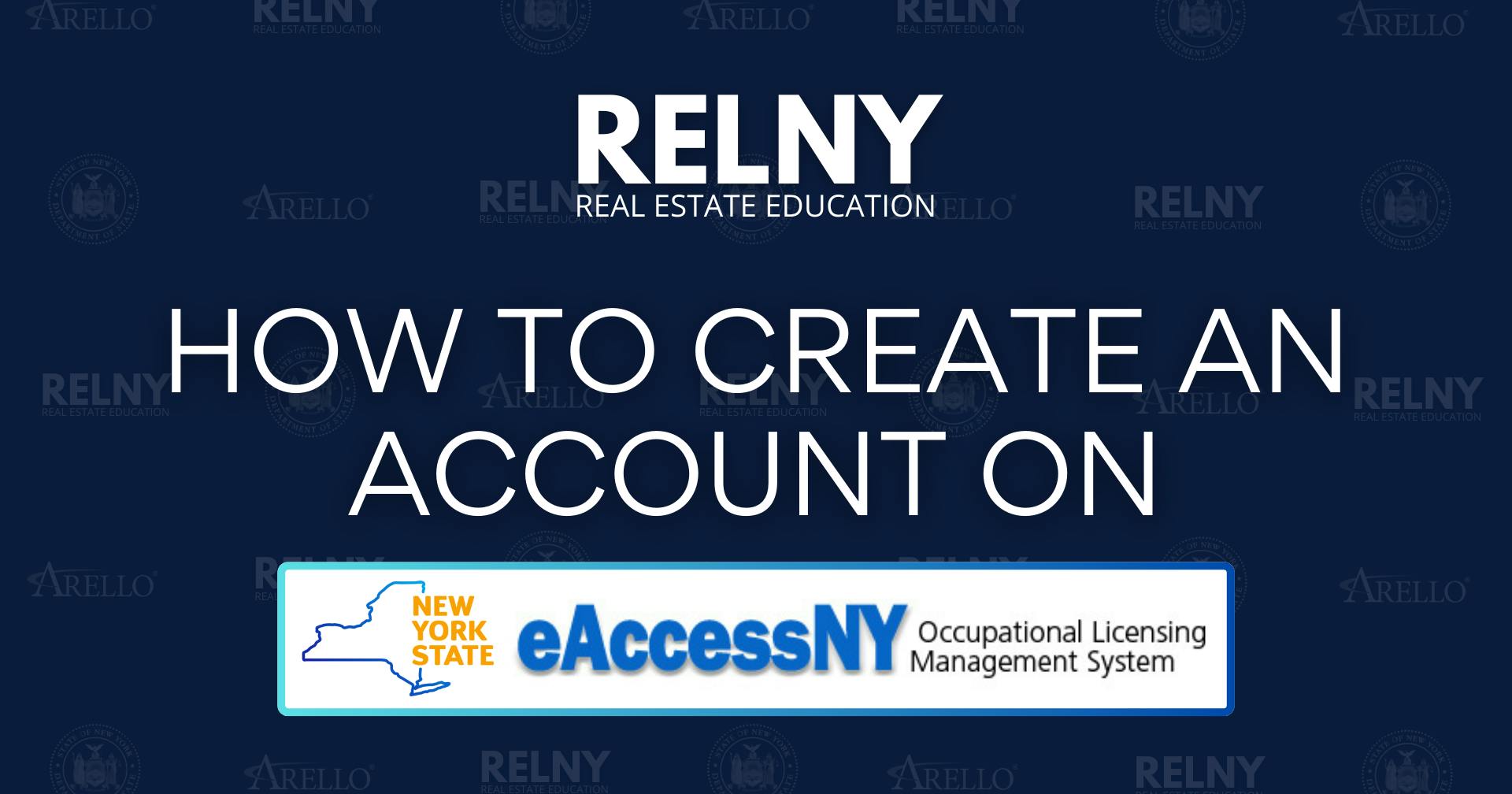 eAccessNY Create an Account Real Estate License