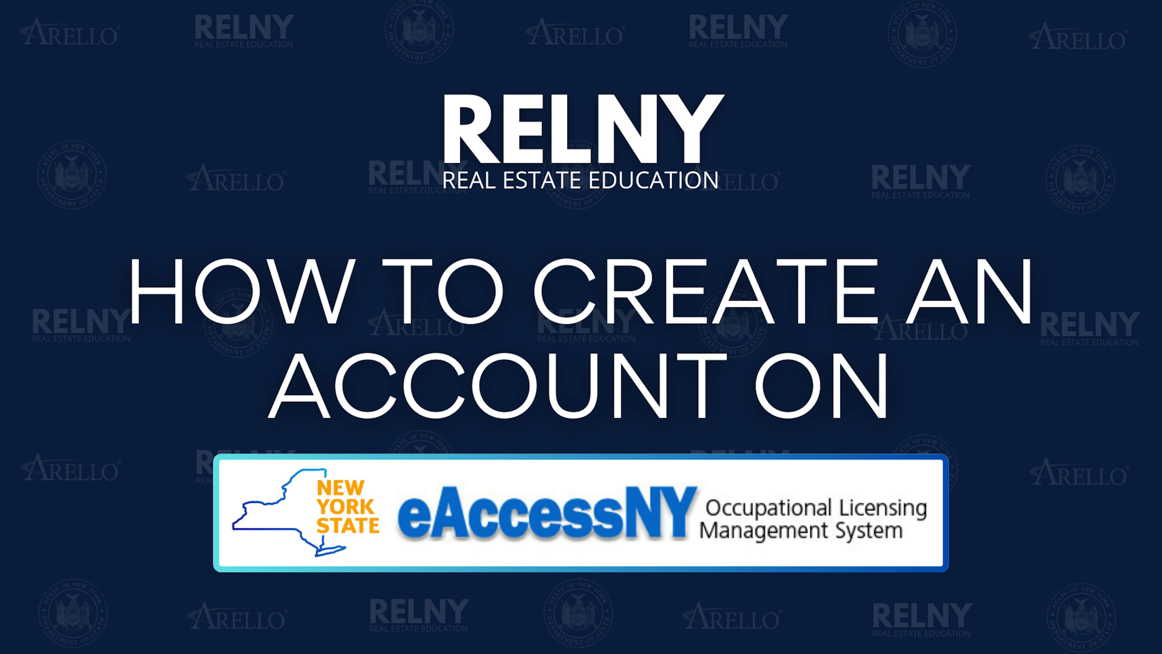 eAccessNY Create an Account Real Estate License