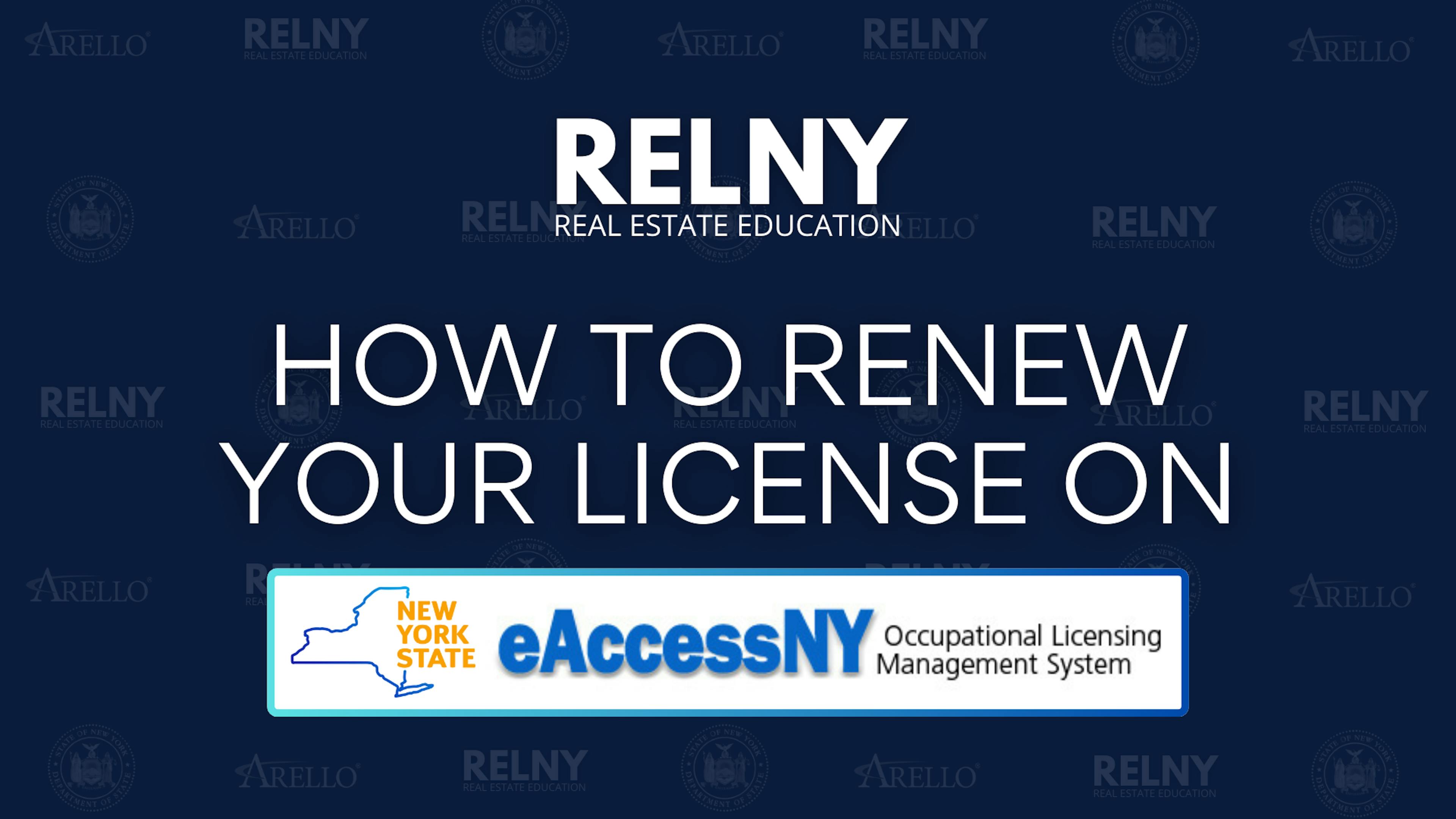 eAccessNY Renew My License Real Estate License Renewal