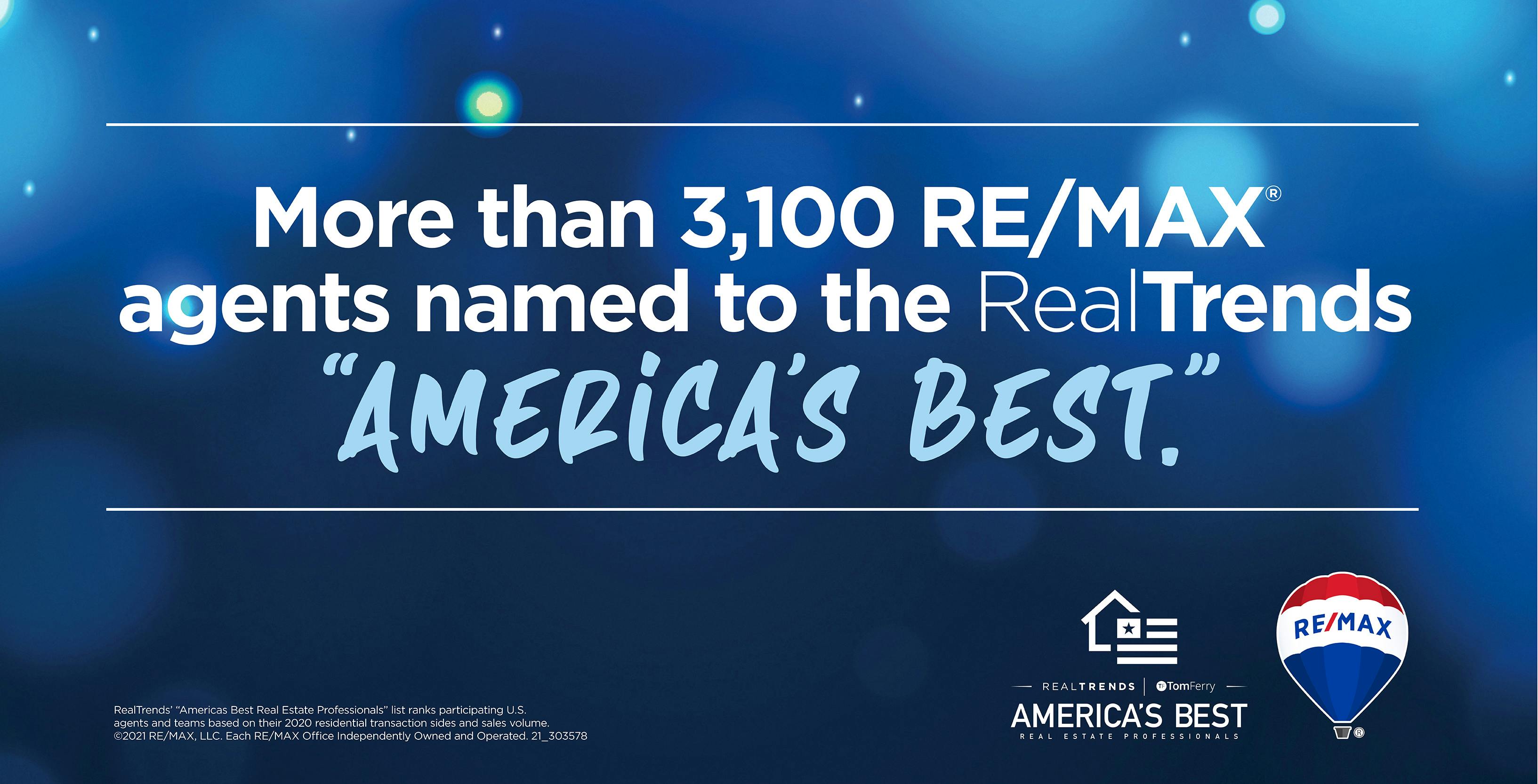 More than 3,100 RE/MAX Agents Recognized as ‘America’s Best Real Estate