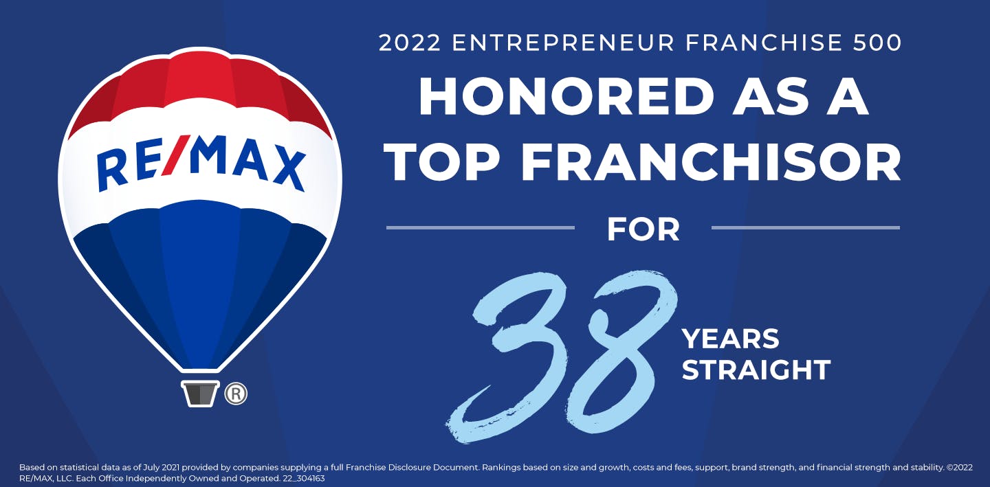 RE/MAX Recognized as a Top Franchisor for 38th Straight Year RE/MAX NEWS