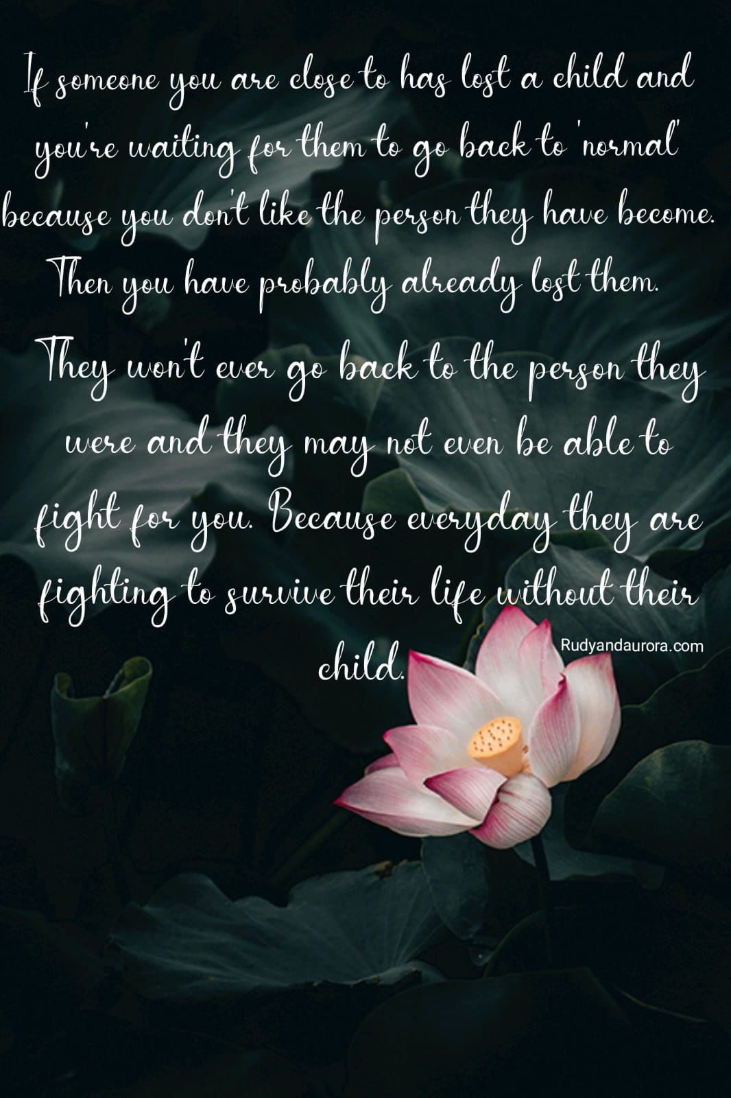 Losing people that you love as well as losing who you were before