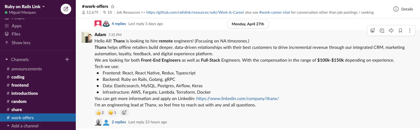 List of online tech communities for candidate sourcing