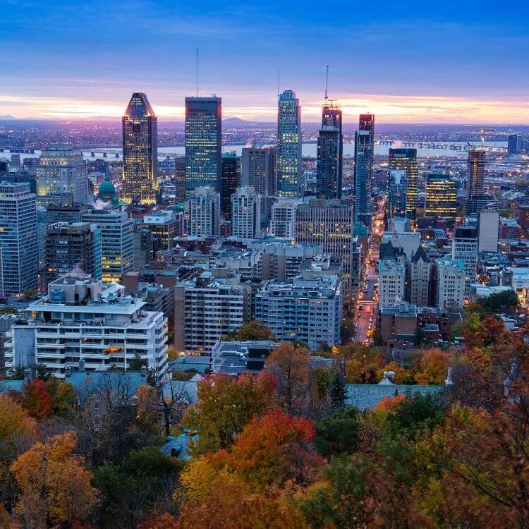 montreal panoramic view from Mont Royal