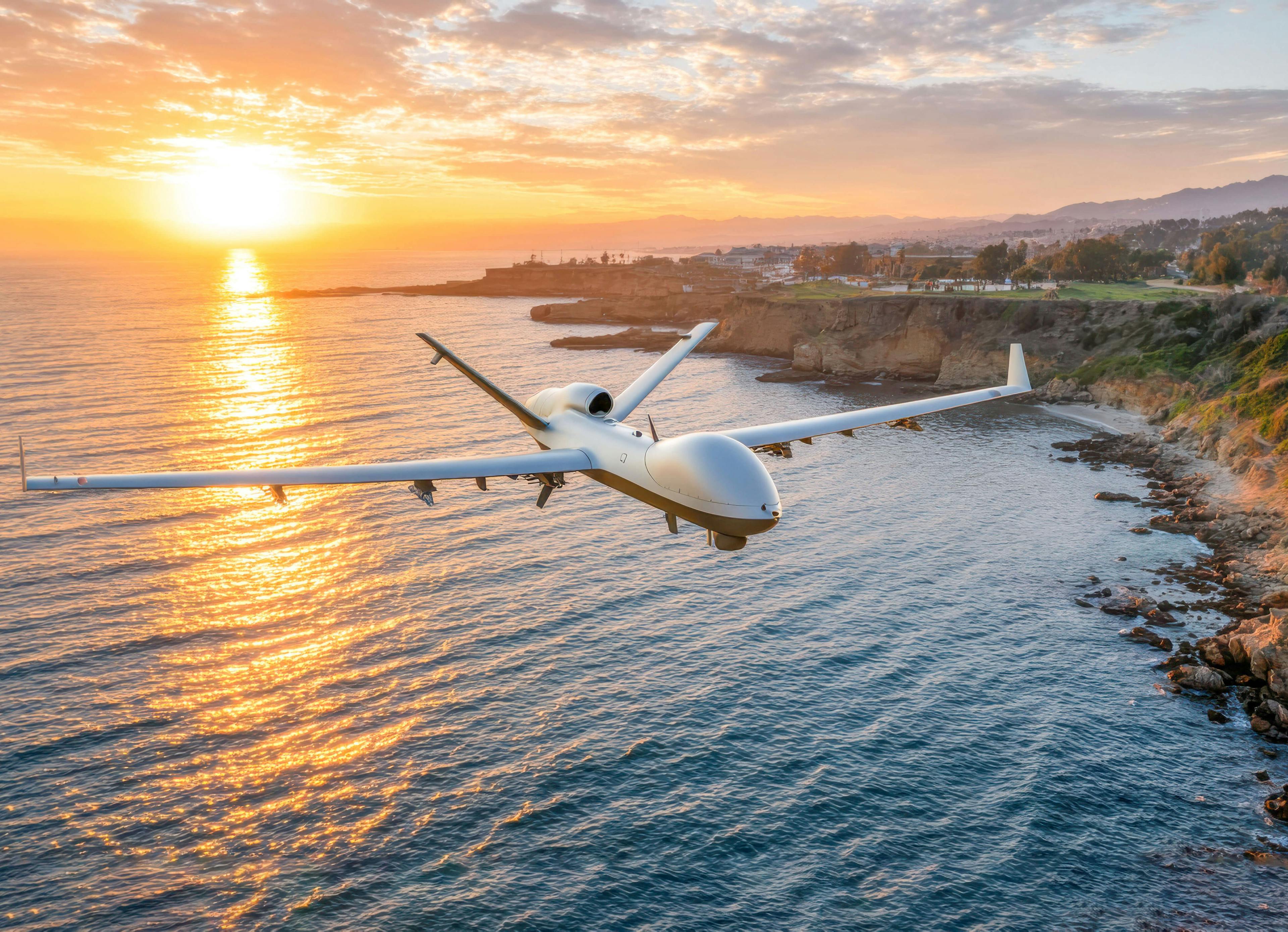 unmanned vehicle sunset