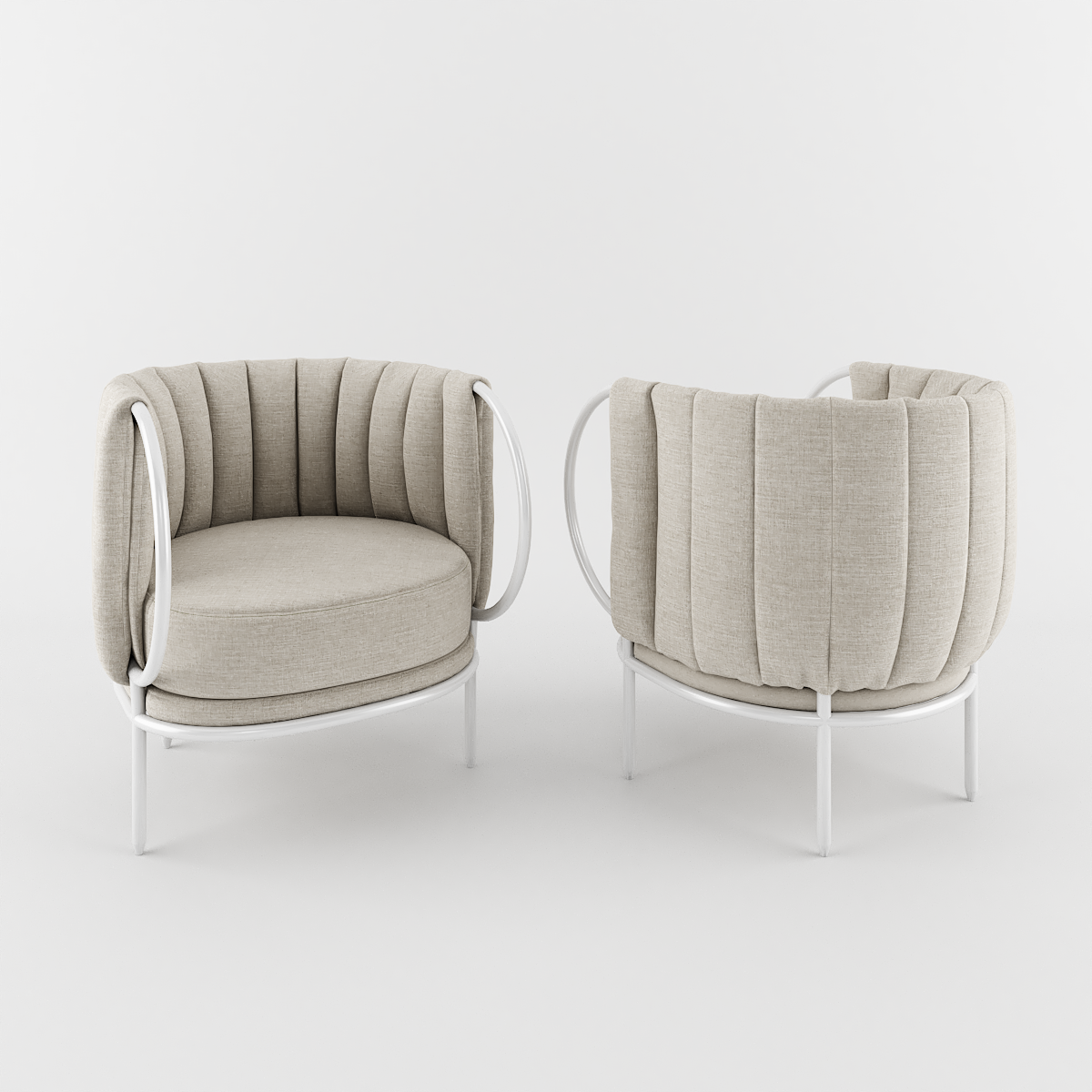 POLTRONA ARCOS BEGE STUDIO MASSA