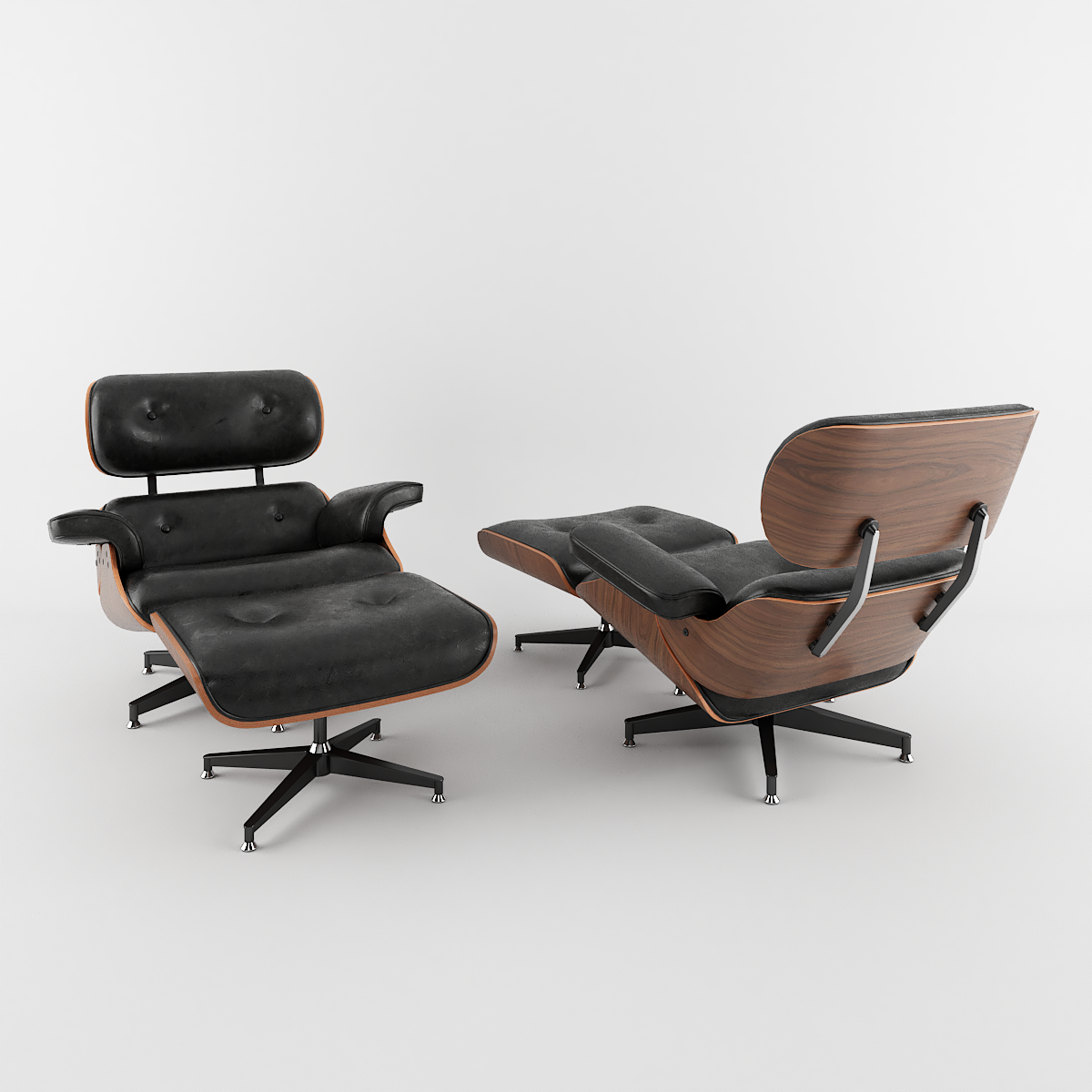 POLTRONA CHARLES EAMES PRETA