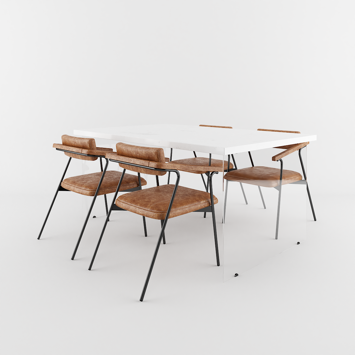 MESA DE JANTAR LACA E VIDRO