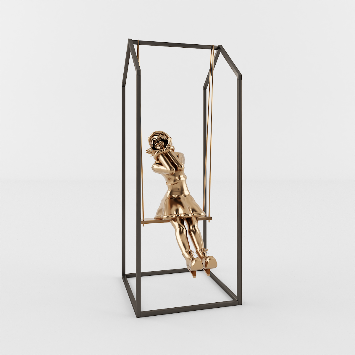 ESCULTURA MENINA NO BALANÇO