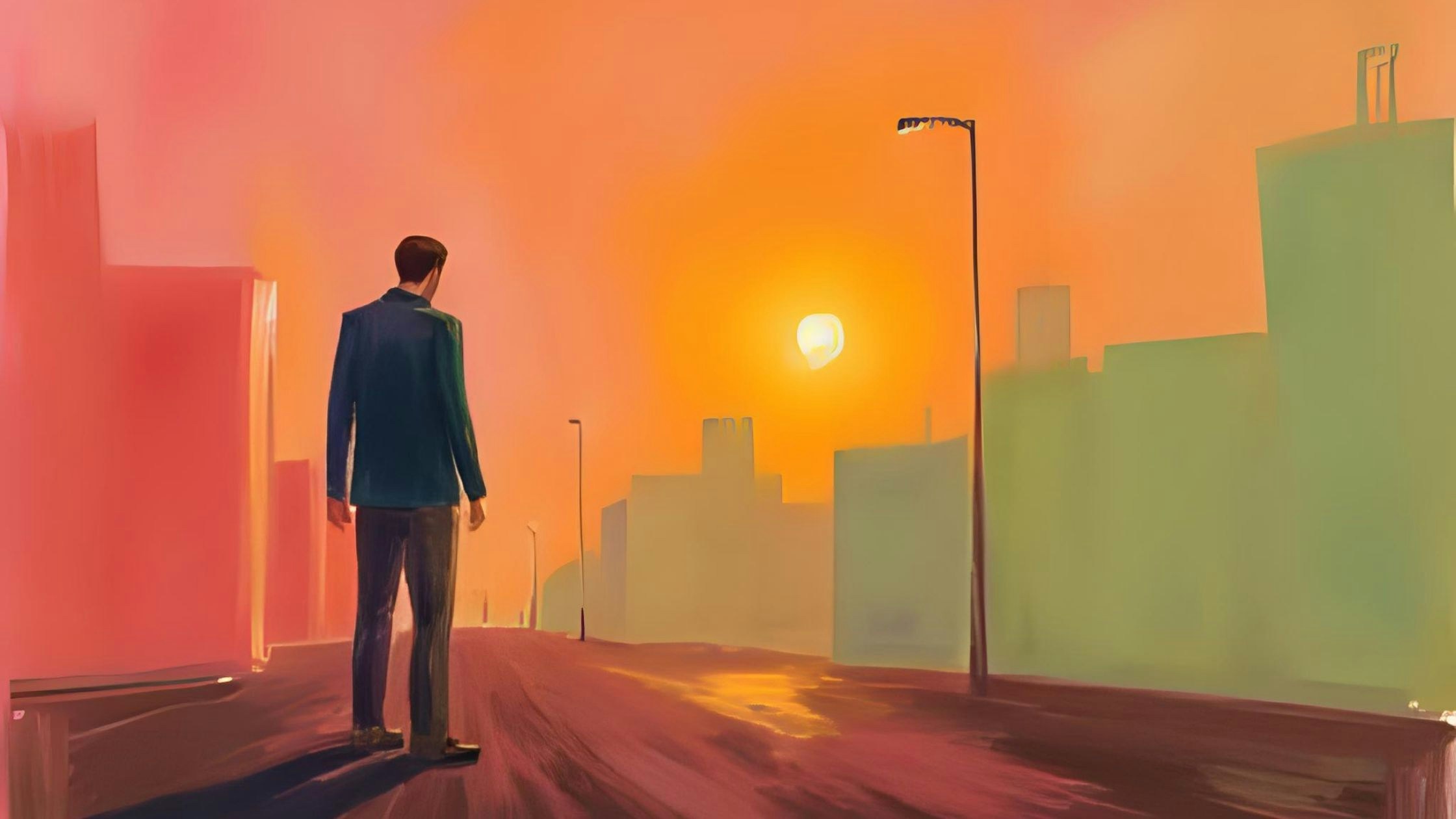 A man looking at sunset in the city | Loneliness | Renée Space Blog