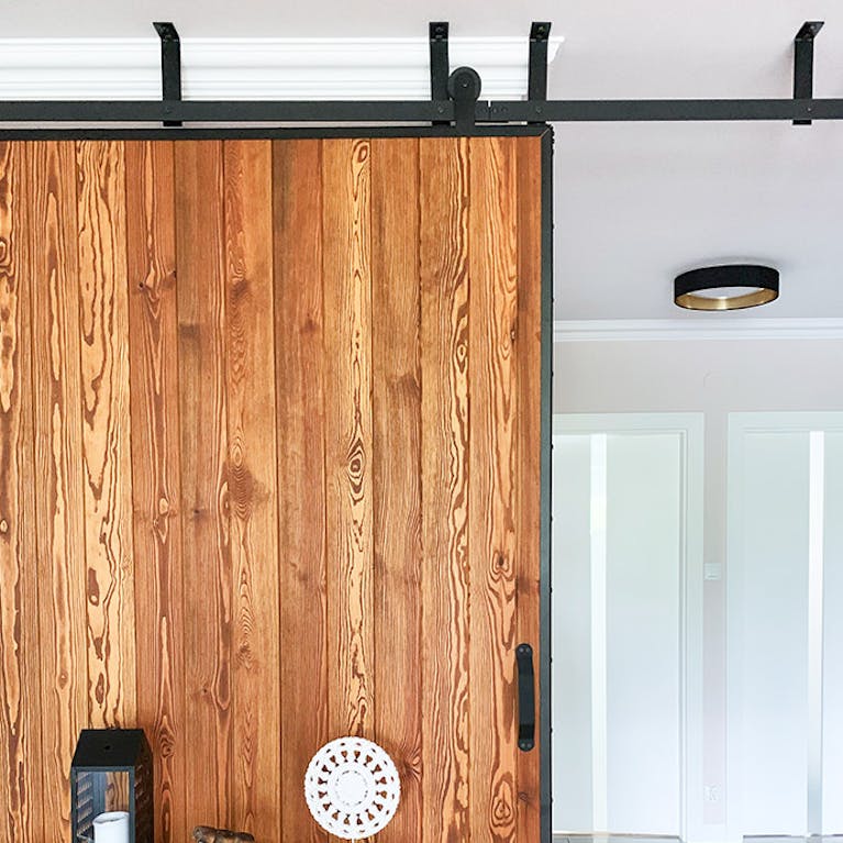 large sliding door in a metal frame