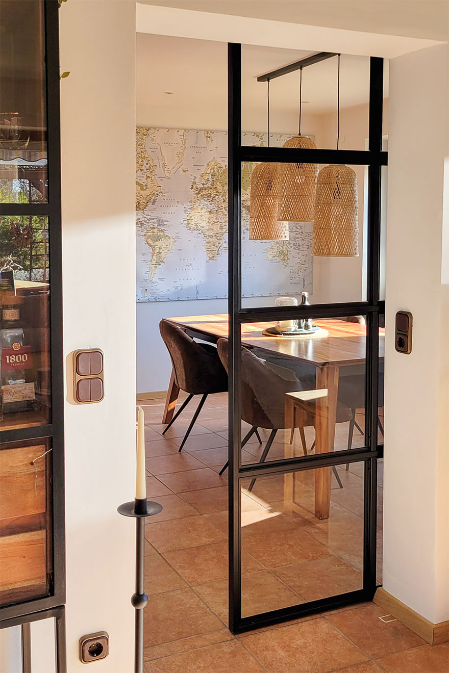 Loft-Glasschiebetür für Esszimmer