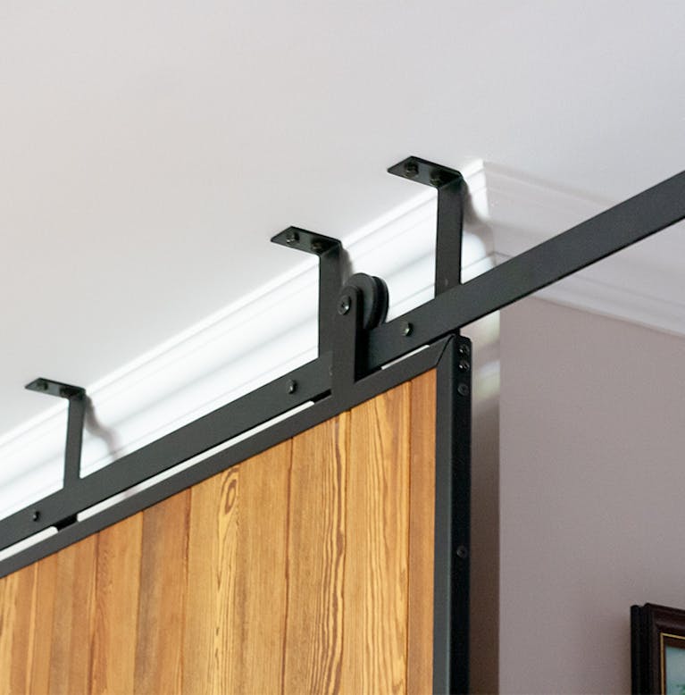 ceiling mounting of sliding doors, large sliding door
