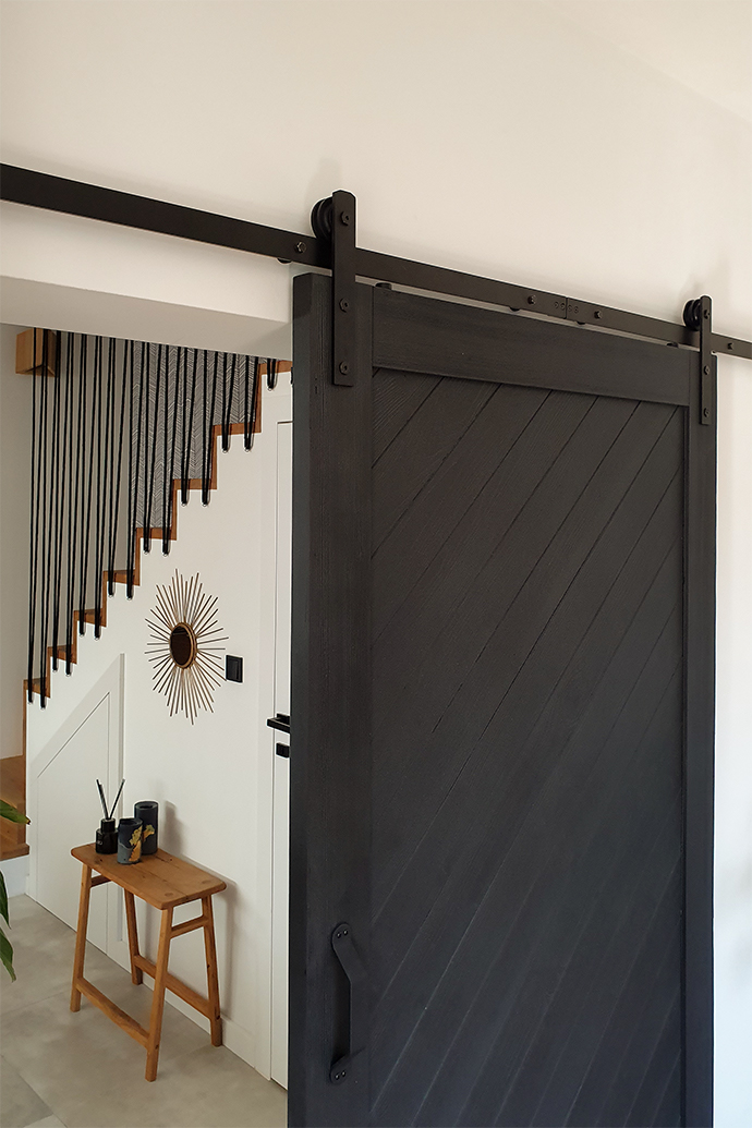 schwarze Schiebetüren, Schiebetürrollen