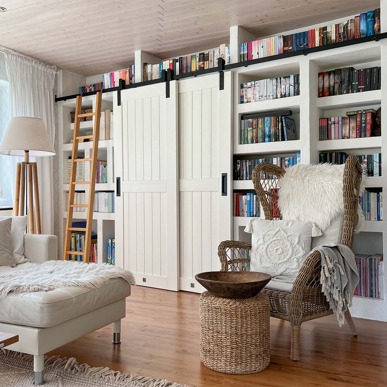 biblioteka w salonie