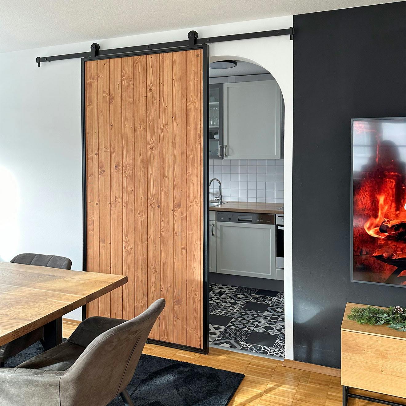 Oak sliding doors in loft style   RENO doors