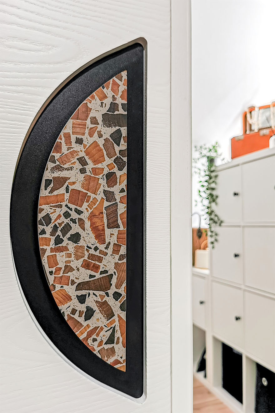 Designer-Griff mit Holzterrazzo für Schiebetüren