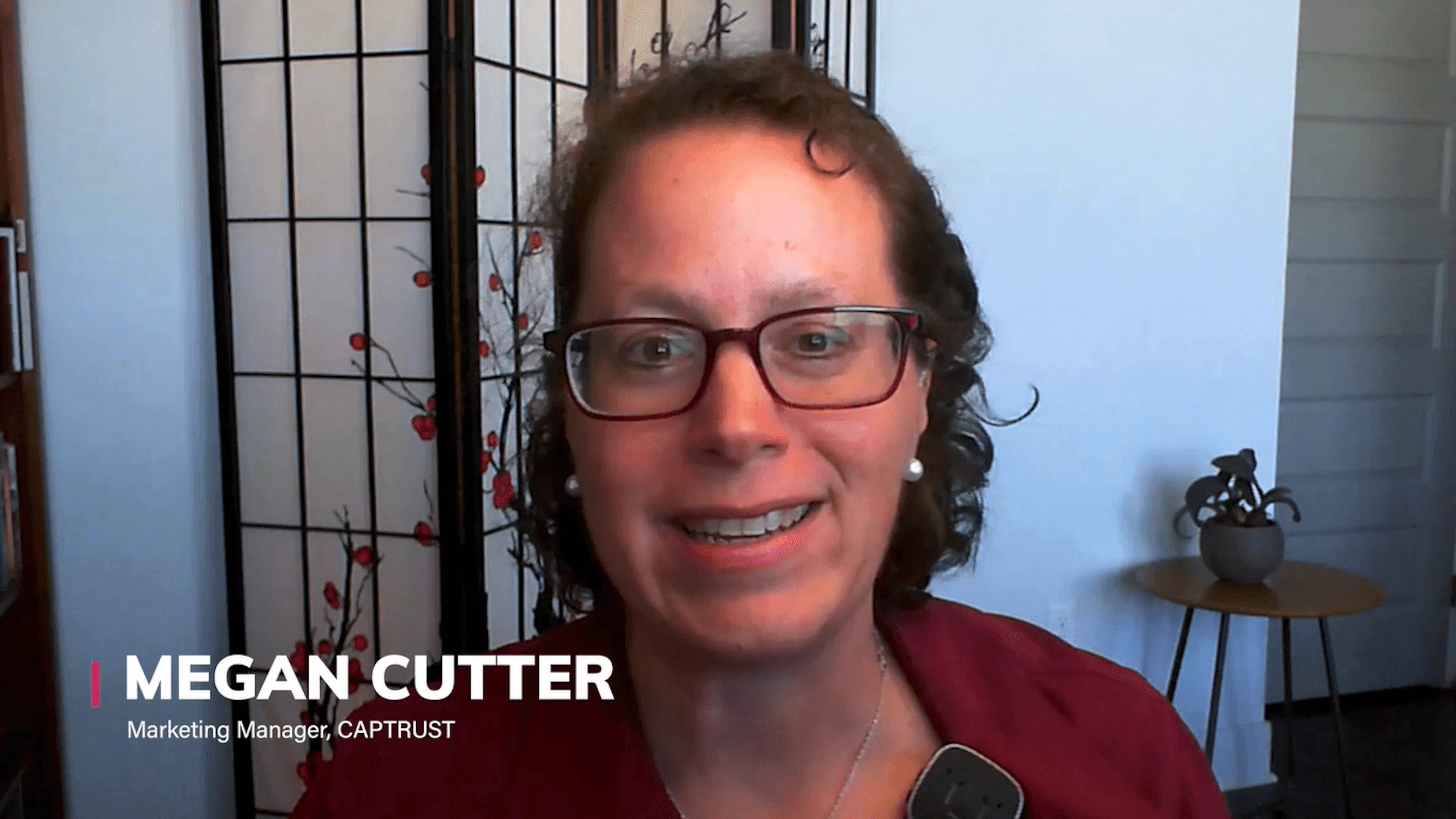 Screenshot of Megan Cutter's video interview