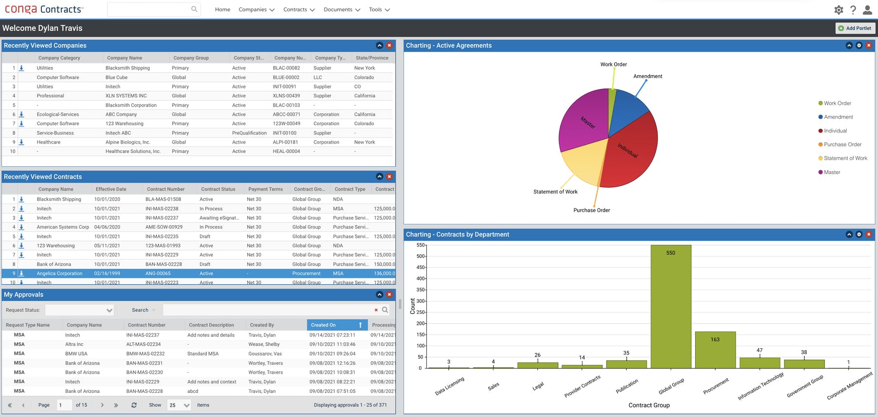 Conga | Contract procurement technology screenshot