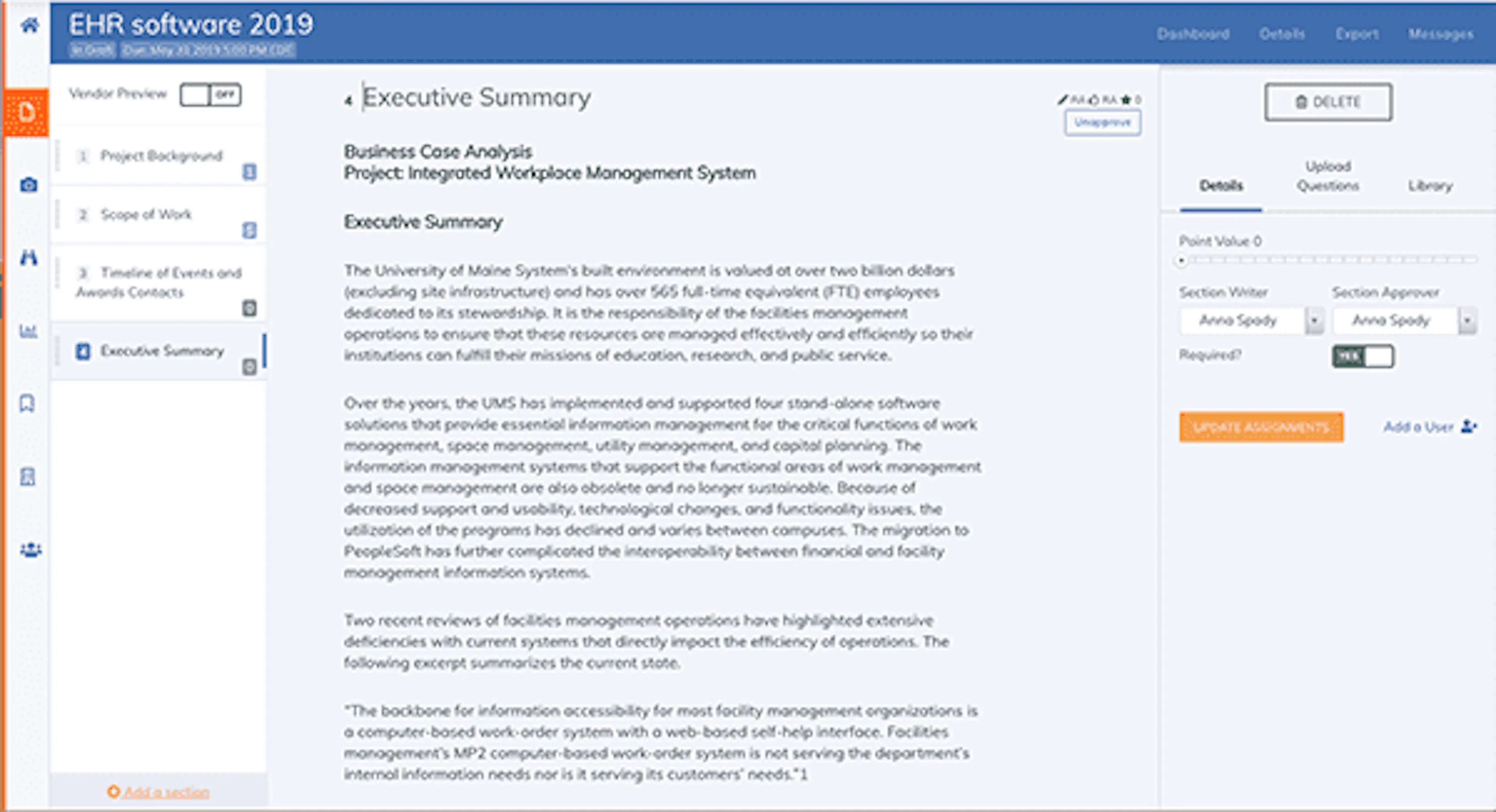 Business Requirements Executive Summary